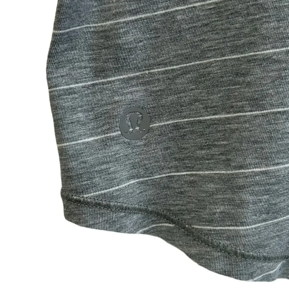 Lululemon Yogi Everyday Tank Top Women's Sz 4 Soft Serve Striped Gray Racerback